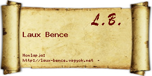 Laux Bence névjegykártya